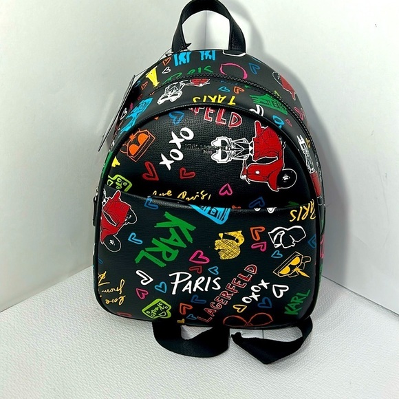 Karl Lagerfeld Adele Graffiti In Paris  Backpack Purse-NWT - Picture 1 of 8